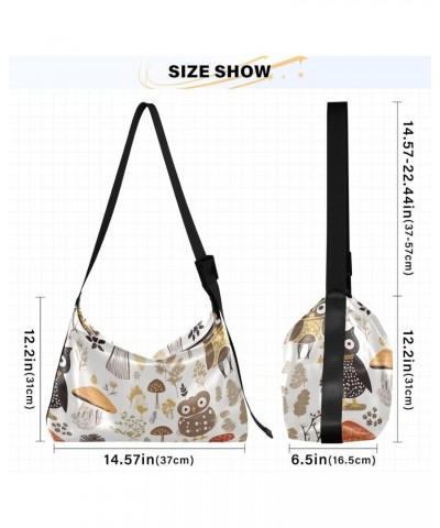 Mushrooms Owls Tote Bag for Women Large Hobo Bags Crossbody Hobo Bags Shopping Work Bag with Adjustable Strap for Women Men $...