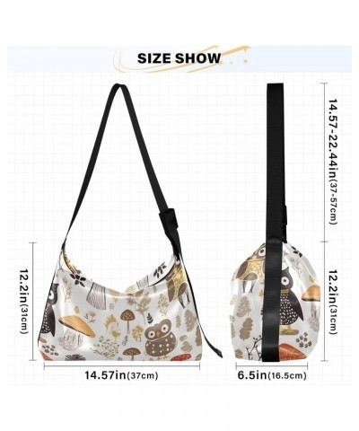 Mushrooms Owls Tote Bag for Women Large Hobo Bags Crossbody Hobo Bags Shopping Work Bag with Adjustable Strap for Women Men $...