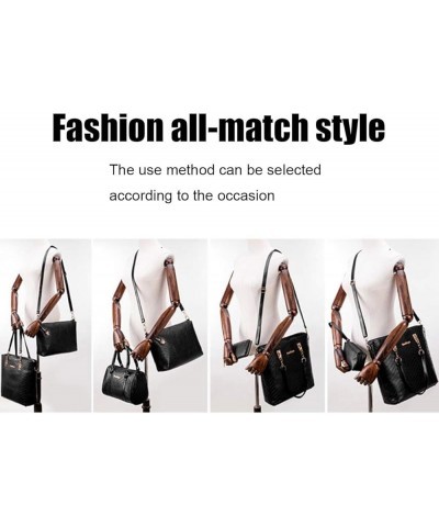 6-Pcs Handbags Sets Women Purses PU Leather Texture Pattern Tote Bags Satchel Crossbody Blue $40.91 Totes