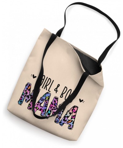 Cute Girl And Boy Mama Purple & Pink Leopard Print For Mom Tote Bag $10.66 Totes