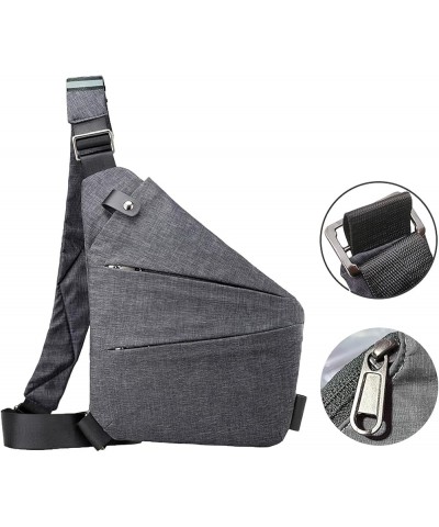 Anti Theft Crossbody Bag for Men Women Small Sling Bag for Travel with Multi Pocket Grey-shoulder Left $15.11 Crossbody Bags