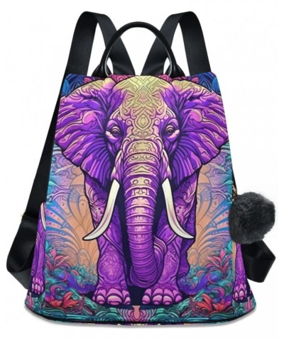 Elephant Boho Mandala Womens Backpack Purse Shoulder Bag Travel Backpack Bookbag Casual Satchel Bags for Ladies Work Travel W...