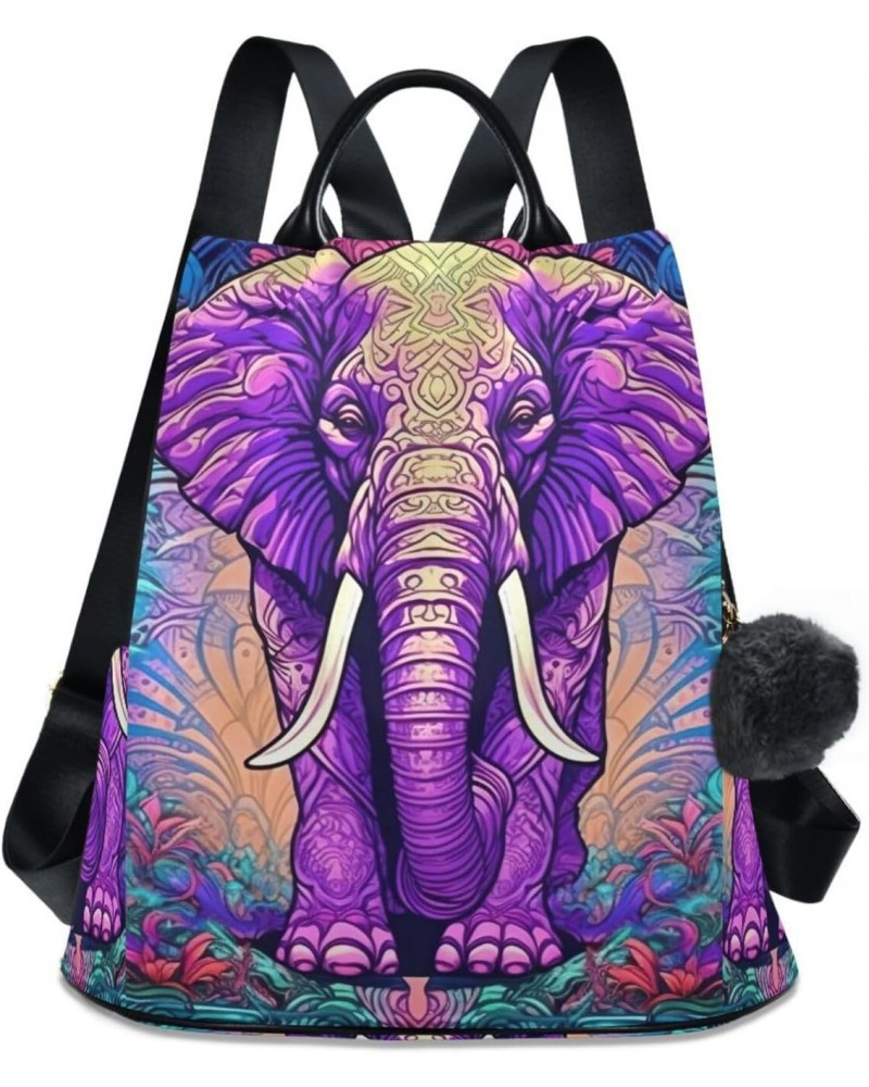 Elephant Boho Mandala Womens Backpack Purse Shoulder Bag Travel Backpack Bookbag Casual Satchel Bags for Ladies Work Travel W...