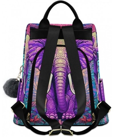 Elephant Boho Mandala Womens Backpack Purse Shoulder Bag Travel Backpack Bookbag Casual Satchel Bags for Ladies Work Travel W...