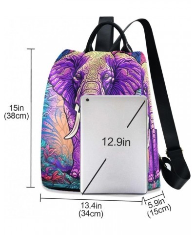 Elephant Boho Mandala Womens Backpack Purse Shoulder Bag Travel Backpack Bookbag Casual Satchel Bags for Ladies Work Travel W...