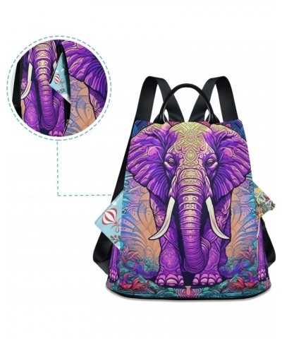 Elephant Boho Mandala Womens Backpack Purse Shoulder Bag Travel Backpack Bookbag Casual Satchel Bags for Ladies Work Travel W...