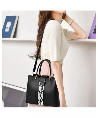 Handbag Large Capacity Tote Bag Snake Leather Tote Top Handle Handbag Shoulder Bag Cross-body Bag Blue Green $38.38 Totes