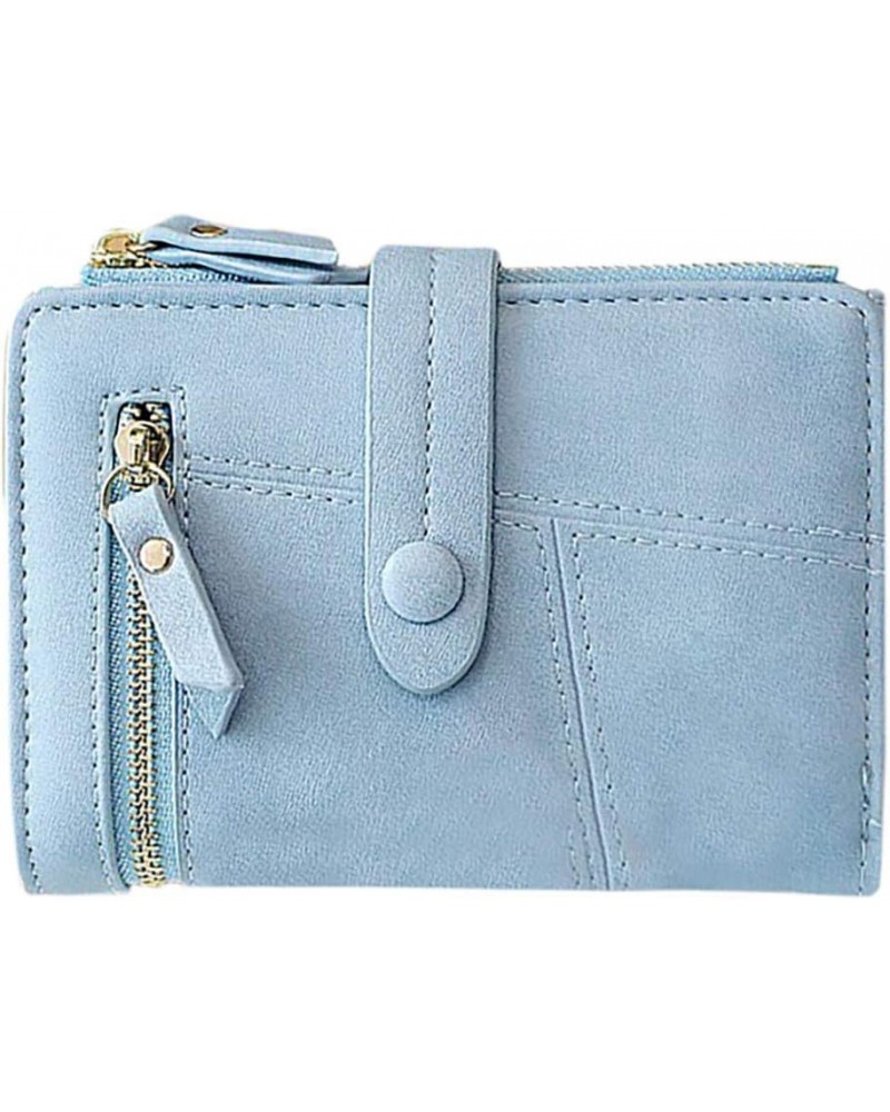 Holder Small Short Women Mini Purses Female Wallets Card Fold Purse Wallet 12 Pro Max Case Wallet (Blue, One Size) Blue One S...