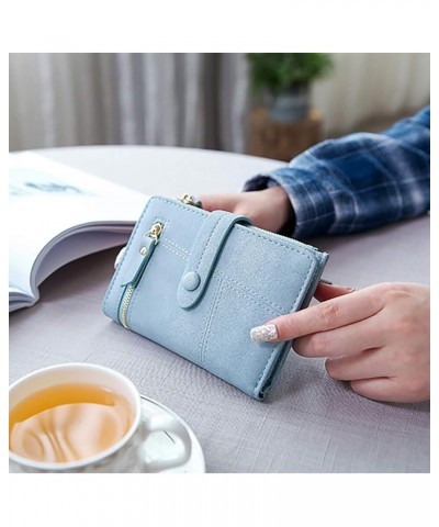 Holder Small Short Women Mini Purses Female Wallets Card Fold Purse Wallet 12 Pro Max Case Wallet (Blue, One Size) Blue One S...