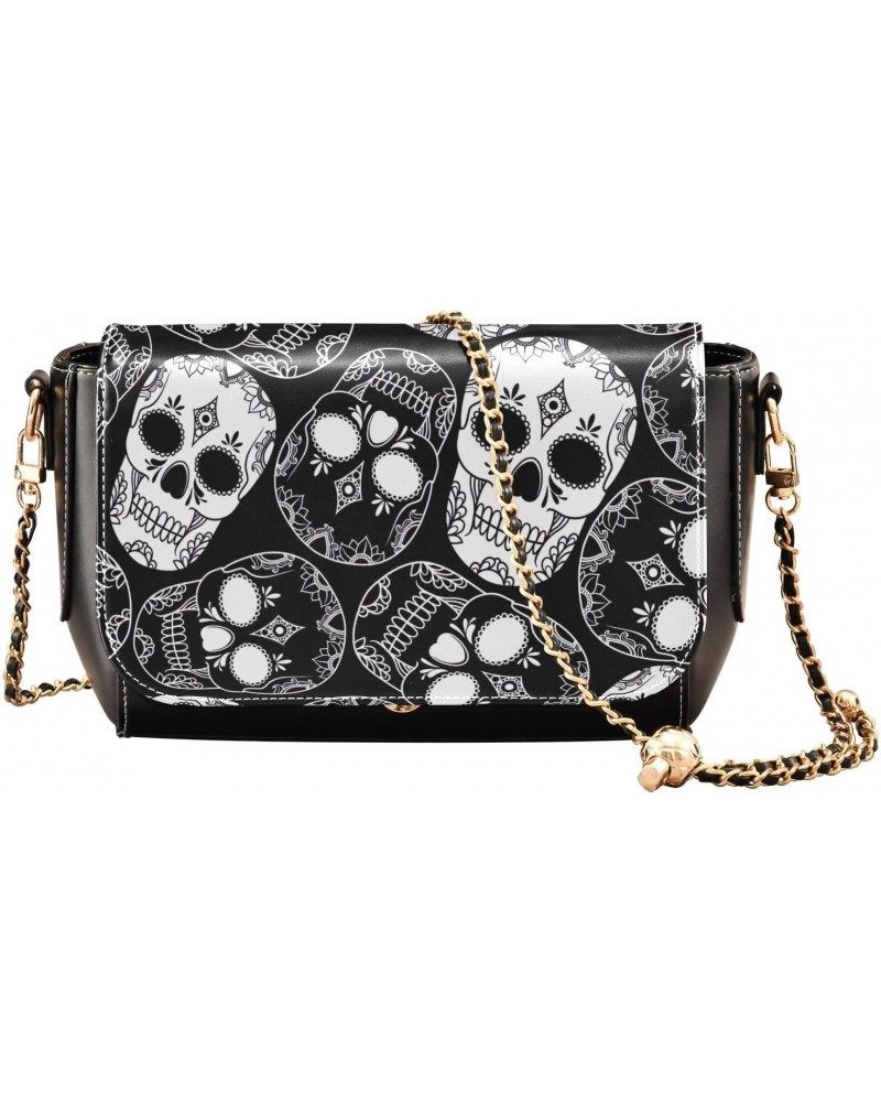 Large Crossbody Bags for Womens Small Backpack Purse with Credit Card Slots Wallet Purses Skulls White Black $21.41 Crossbody...