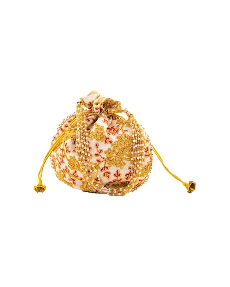 Potli Clutch Batawa Bag Purse Embroidered Embellished Handmade Traditional Ethnic Golden Work Wedding Wristlet Ladies Handbag...