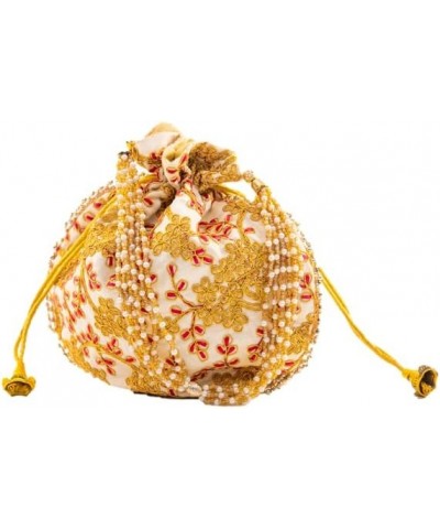 Potli Clutch Batawa Bag Purse Embroidered Embellished Handmade Traditional Ethnic Golden Work Wedding Wristlet Ladies Handbag...