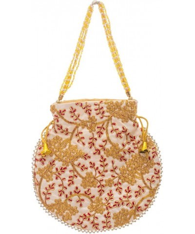 Potli Clutch Batawa Bag Purse Embroidered Embellished Handmade Traditional Ethnic Golden Work Wedding Wristlet Ladies Handbag...