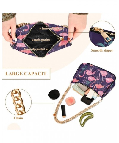 Small Chain Shoulder Bag for Women Tropical Flamingos Hobo Handbags Tote Clutch Bag Ladies Crossbody Bag Purse with Zipper $1...