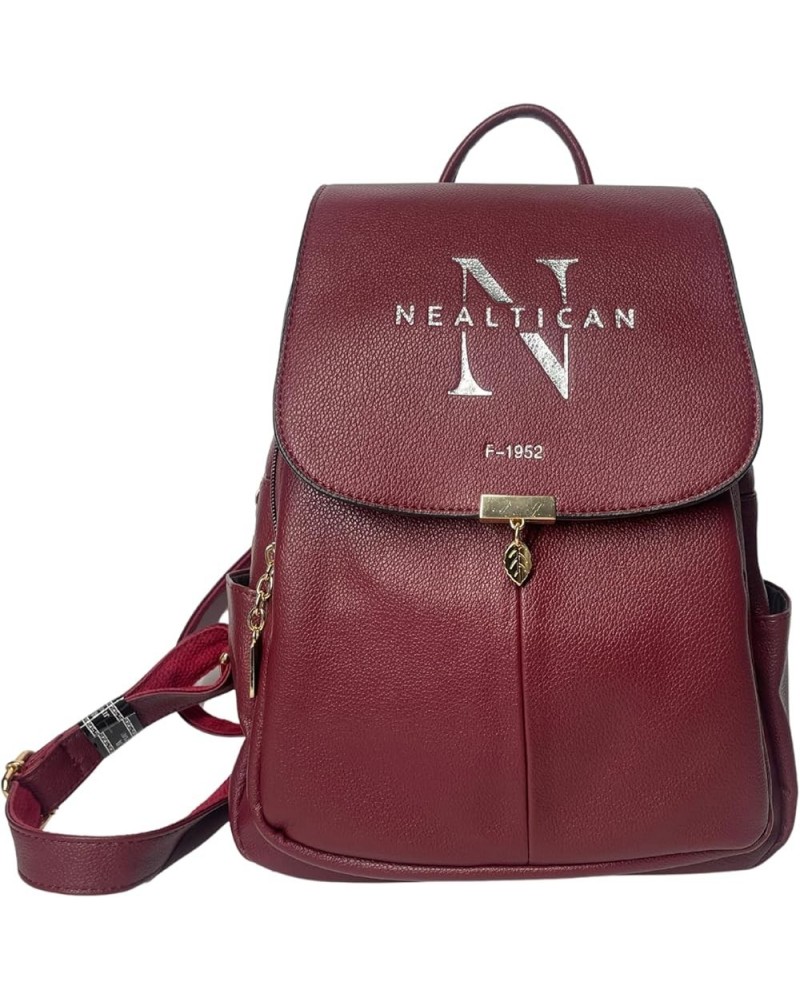 NEALTICAN F-1952 Women Backpack Purses Leather Female Vintage Bag (red) Red $19.20 Backpacks