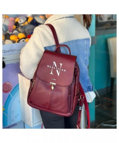 NEALTICAN F-1952 Women Backpack Purses Leather Female Vintage Bag (red) Red $19.20 Backpacks