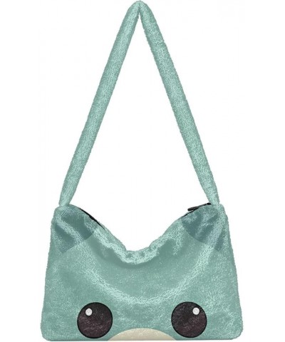 Ocean Starfish Plush Underarm Bag, Tote Handbag, Womens Outdoor Bag Green Cute Bear $14.49 Totes