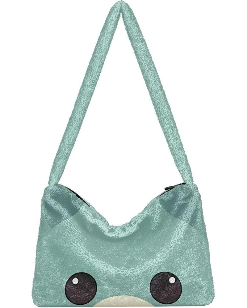 Ocean Starfish Plush Underarm Bag, Tote Handbag, Womens Outdoor Bag Green Cute Bear $14.49 Totes