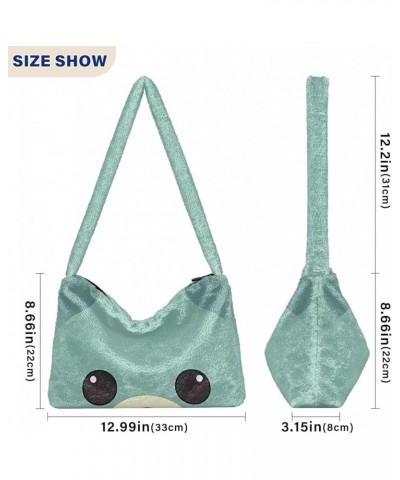 Ocean Starfish Plush Underarm Bag, Tote Handbag, Womens Outdoor Bag Green Cute Bear $14.49 Totes