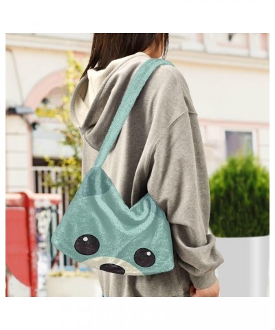 Ocean Starfish Plush Underarm Bag, Tote Handbag, Womens Outdoor Bag Green Cute Bear $14.49 Totes