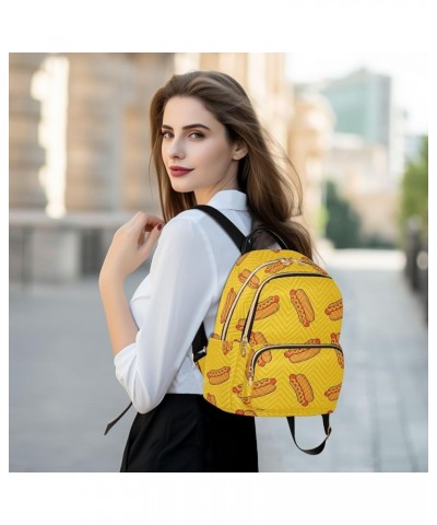 Women's Medium Fashion Backpack Cartoon Hot Dogs Print Ladies Travel Daypack Aesthetic Shoulder Bag 10.2×5.1×12.5 IN $19.43 B...