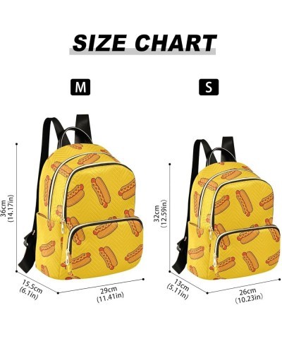 Women's Medium Fashion Backpack Cartoon Hot Dogs Print Ladies Travel Daypack Aesthetic Shoulder Bag 10.2×5.1×12.5 IN $19.43 B...