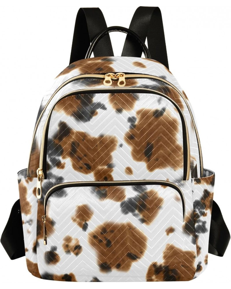 Watercolor Cow Print Tie Dye Backpack for Women $17.81 Backpacks