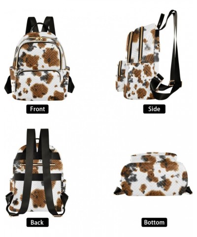 Watercolor Cow Print Tie Dye Backpack for Women $17.81 Backpacks