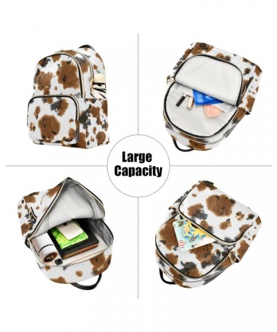 Watercolor Cow Print Tie Dye Backpack for Women $17.81 Backpacks