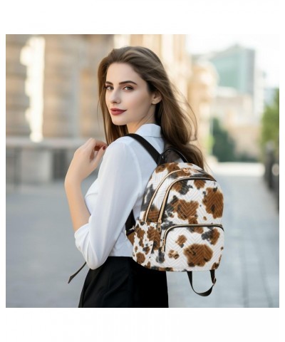 Watercolor Cow Print Tie Dye Backpack for Women $17.81 Backpacks