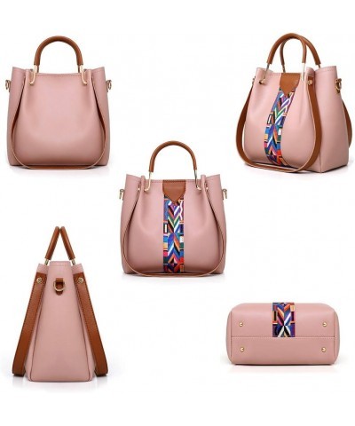 Women Handbag Set 4 in 1 Soft PU Leather Top Handle Bag, Tote Bag, Shoulder Bags Crossbody Bag Wallet Purse Set Pink $22.39 T...