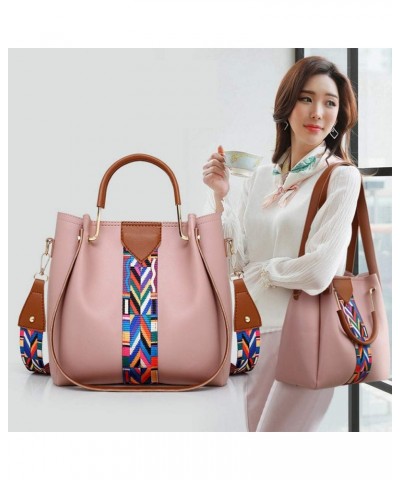 Women Handbag Set 4 in 1 Soft PU Leather Top Handle Bag, Tote Bag, Shoulder Bags Crossbody Bag Wallet Purse Set Pink $22.39 T...