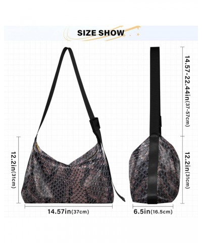 Women Boho Bag Fancy Snakeskin Luxury Brown Shoulder Bag PU Leather Pouch Crossbody Bag Large Tote Handbag For Quick Getaway ...