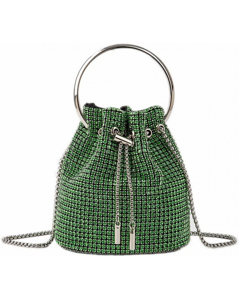 Women Full Diamonds Bucket Handbag Rhinestone Clutch Purse Evening Clutch for Women Party Prom Cocktail Wedding Green L $19.9...