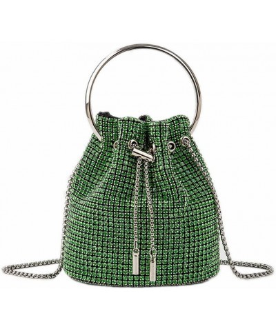 Women Full Diamonds Bucket Handbag Rhinestone Clutch Purse Evening Clutch for Women Party Prom Cocktail Wedding Green L $19.9...