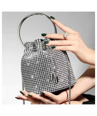 Women Full Diamonds Bucket Handbag Rhinestone Clutch Purse Evening Clutch for Women Party Prom Cocktail Wedding Green L $19.9...