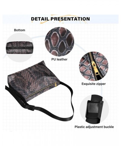 Women Boho Bag Fancy Snakeskin Luxury Brown Shoulder Bag PU Leather Pouch Crossbody Bag Large Tote Handbag For Quick Getaway ...