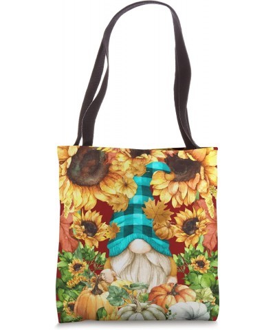 Sunflower Pattern Autumn Gnome For Women Pumpkin Fall Yall Tote Bag $17.10 Totes