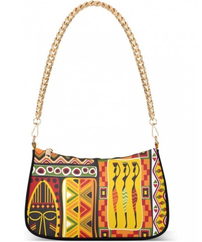 African Design Shoulder Bag for Women Small Purse Shoulder Evening Purse Underarm Bag with Chain Strap for Mum Women $14.70 S...