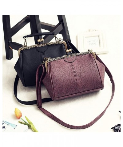 Women Bag Party Wedding Banquet PU Vintage Clutch Evening Crossbody Handbag Shoulder Tote Bag Dark Red $16.58 Evening Bags