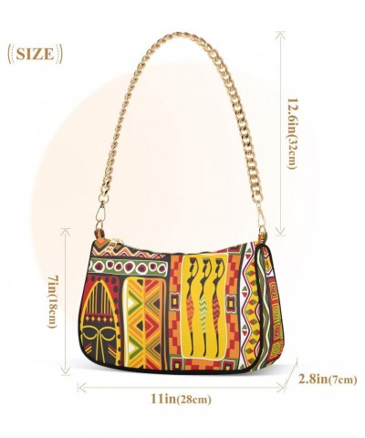 African Design Shoulder Bag for Women Small Purse Shoulder Evening Purse Underarm Bag with Chain Strap for Mum Women $14.70 S...