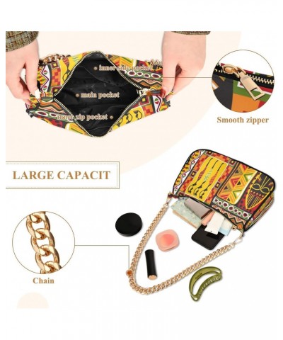 African Design Shoulder Bag for Women Small Purse Shoulder Evening Purse Underarm Bag with Chain Strap for Mum Women $14.70 S...