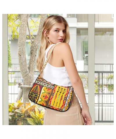 African Design Shoulder Bag for Women Small Purse Shoulder Evening Purse Underarm Bag with Chain Strap for Mum Women $14.70 S...