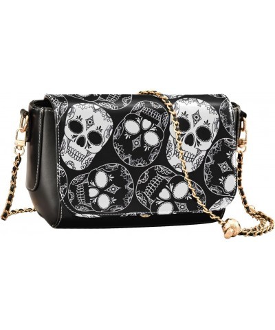 Large Crossbody Bags for Womens Small Backpack Purse with Credit Card Slots Wallet Purses Skulls White Black $21.41 Crossbody...