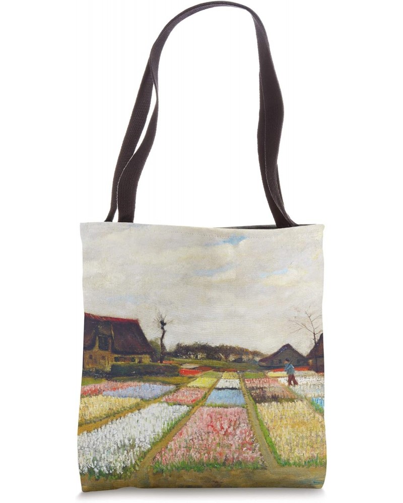 Vincent Van Gogh Tulip Fields with Gardener Accent Tote Bag $11.34 Totes