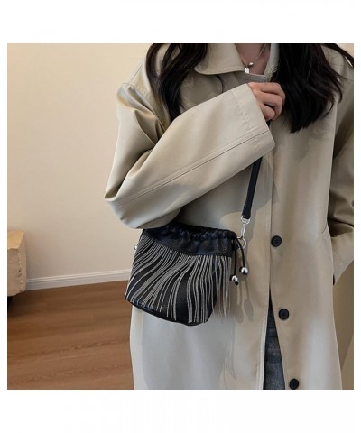 Buddy Handbag Women Rivet Shell Bag Fashion Tassel Shoulder Crossbody Bag Chic Tote Purse Tassels¡ªblack $22.19 Totes