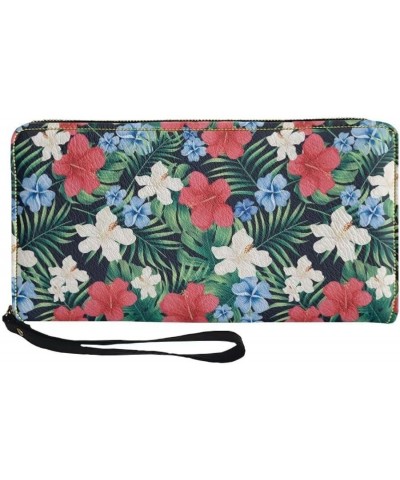 Women Wallet Novelty Black Rabbit Strawberry Daisy Print Soft Clutch Leather Pu Wallet Purse With Wristlet Zipper Around Wall...