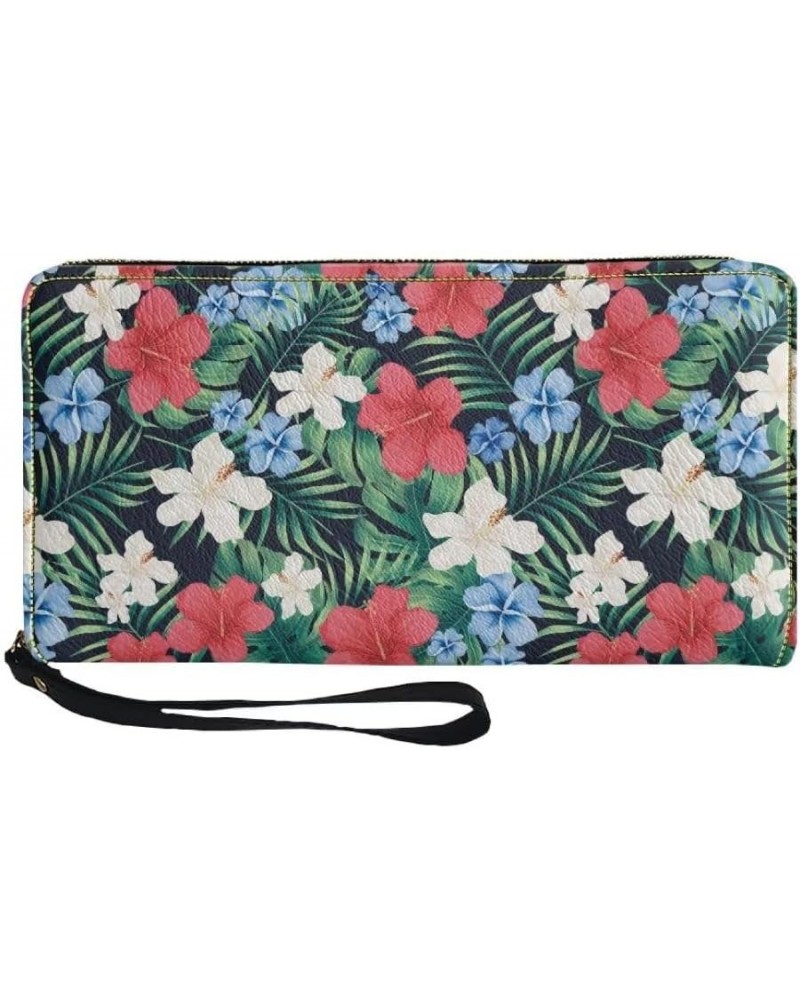 Women Wallet Novelty Black Rabbit Strawberry Daisy Print Soft Clutch Leather Pu Wallet Purse With Wristlet Zipper Around Wall...