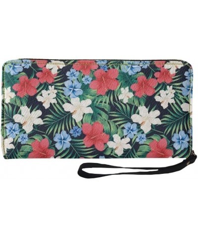 Women Wallet Novelty Black Rabbit Strawberry Daisy Print Soft Clutch Leather Pu Wallet Purse With Wristlet Zipper Around Wall...