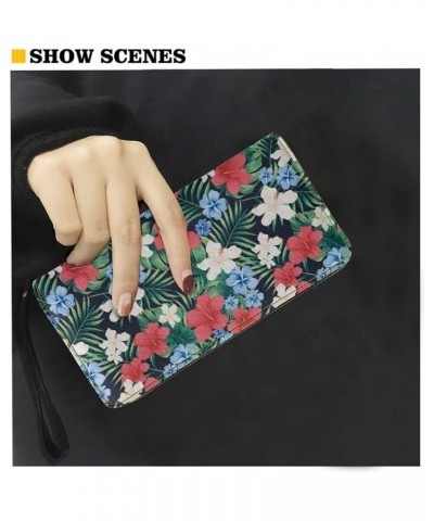 Women Wallet Novelty Black Rabbit Strawberry Daisy Print Soft Clutch Leather Pu Wallet Purse With Wristlet Zipper Around Wall...